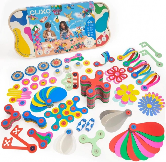 Mágneses építőkészlet Clixo Family Pack - 150 darab