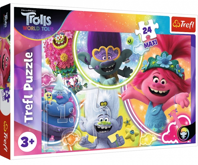 Trefl Puzzle TROLLOK 2: Zenés világunk maxi 24 darabos