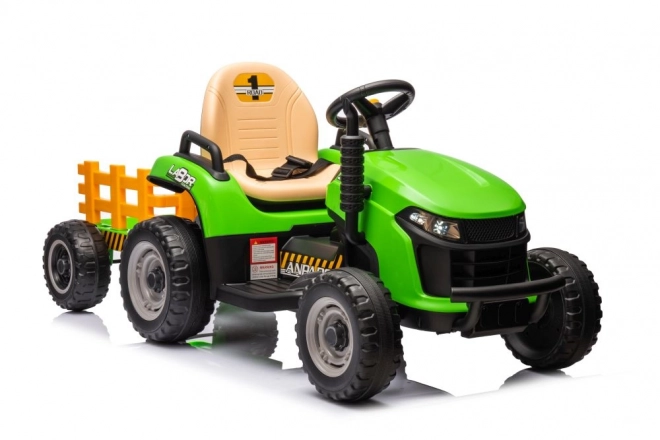 Zöld akkumulátoros traktor