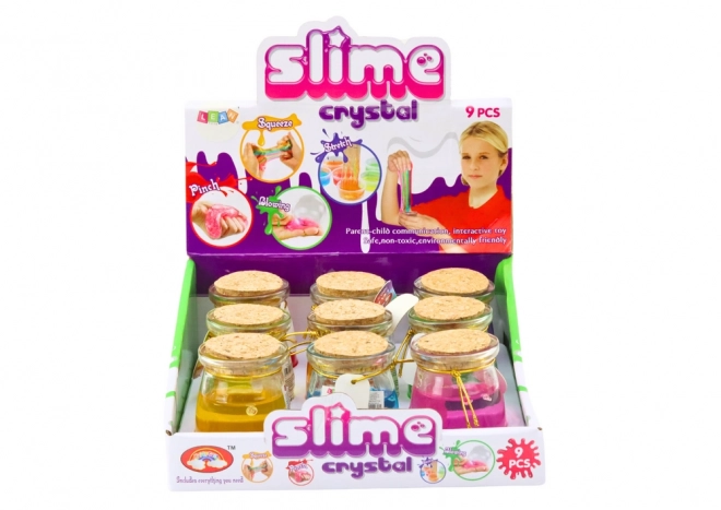 Színes slime üvegcsében