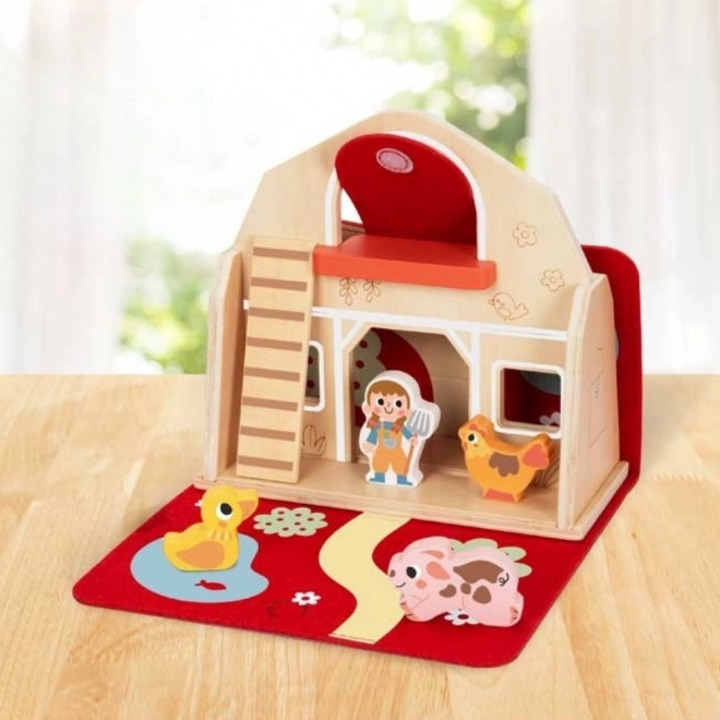 Tooky Toy Fa Összerakható Tanyája Állatfigurákkal