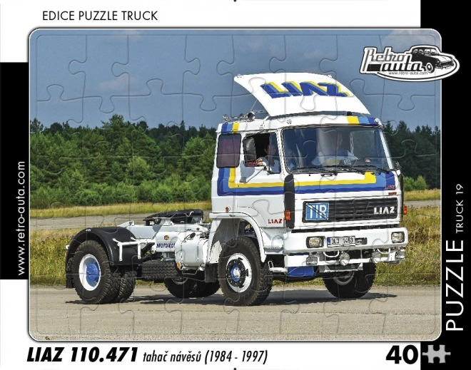 retro autó puzzle TRUCK Liaz 110.471 vontató (1984-1997) 40 darab