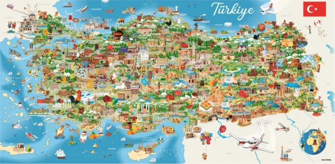 Anatolian panoráma puzzle Törökország térképe 1500 darab