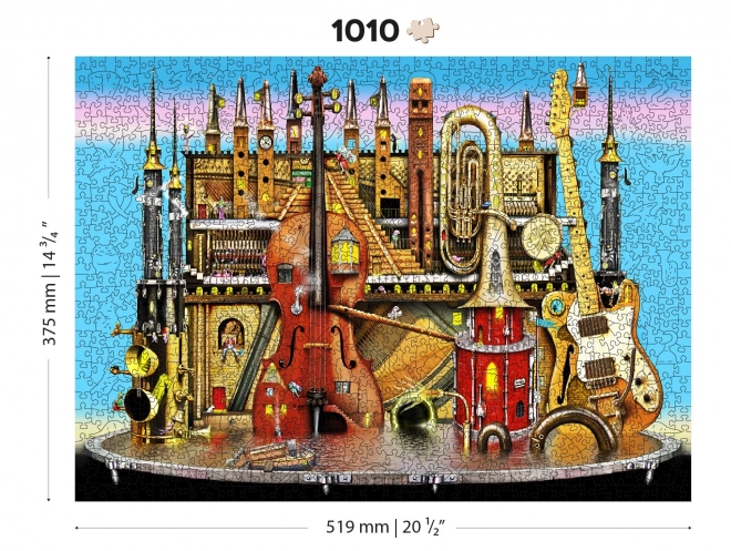 fa puzzle zenei kastély 2 az 1-ben, 1010 darab