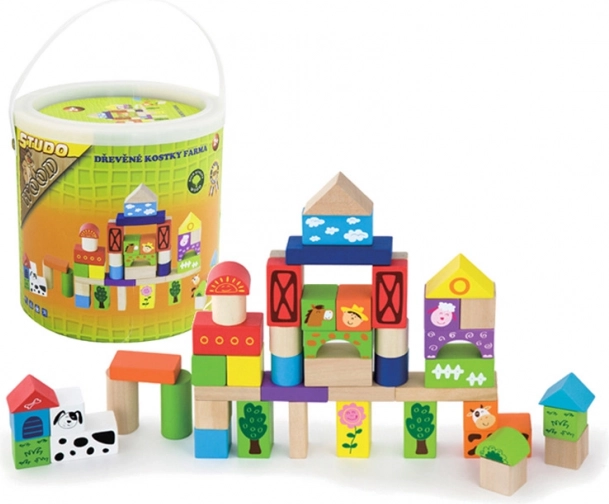 Fa kockák Farm 50 db