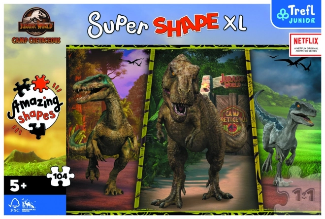 Trefl puzzle szuper alakú XL Jurassic World: Kréta tábor 104 darabos