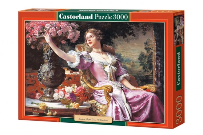 Puzzle 3000 darabos nő lila ruhában W. Czachórski képén