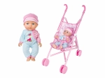 Hangot adó baba babakocsival 27 cm – cseh csomagolás