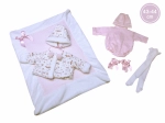 Ruha szett újszülött babához - Llorens 43-44 cm