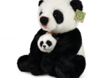 Plüss panda kölyökkel 27 cm, környezetbarát