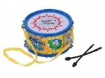 Műanyag gyerekdob pánttal és dobverőkkel 16 × 9 cm