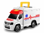 Mentőautó effektekkel és kinyitható kórházi garázzsal 33,5 cm