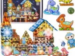 Woopie mágneses, világító 3D építőkészlet – dinoszaurusz park, 124 darab