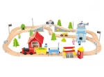 Bino játékvasút 80 darabos készlet elemes meghajtással