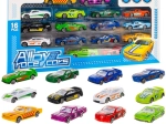 1:64 méretarányú fém kisautó készlet – 16 db