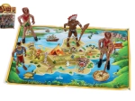 Indián és cowboy figurák térképpel 6 cm (műanyag)
