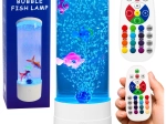 Dekoratív éjjeli LED lámpa akvárium halakkal RGB (16 szín), fehér, USB