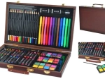 81 részes festőkészlet fa kofferben