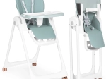 Állítható magasságú etetőszék gyermekeknek, dupla tálcával és ökobőr huzattal ECOTOYS – zöld