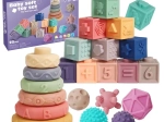 Woopie érzékszervi építőkockák 23 db gyűrűkkel és labdákkal