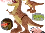 Gesztusokkal és távirányítóval vezérelhető RC dinoszaurusz, fényekkel, hangokkal és gőzzel