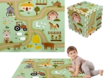 Hab játék alátét 90 × 90 cm – erős kirakó, 9 darab HUMBI farm és vidéki utak