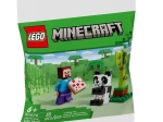 Minecraft Építőszett Steve és kis panda