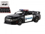 Fém autómodell Ford Mustang Dark Horse Police 2024 1:38 visszahúzós, 13 cm