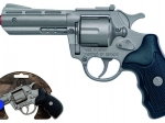 Rendőrségi revolver, fém, ezüstszínű, 8 lövéses