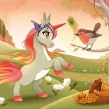 Fából készült puzzle, aranyos pónival, 50 darab