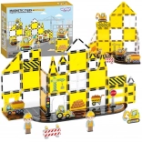 Mágneses építőkockák 7,5 cm – építési terület STEAM, 47 darab Woopie