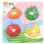 Fa puzzle Viga fogantyúkkal Gyümölcs