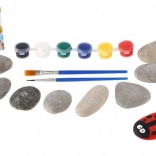 Kőfestés – kreatív készlet festékekkel és ecsetekkel