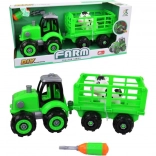 Csavarozható traktor utánfutóval gyerekeknek