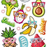 Vasalható képek Vidám gyümölcsök – nagy ív 20 × 30 cm