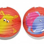 Papír lampion, gömb alakú, állatmintával, 25 cm