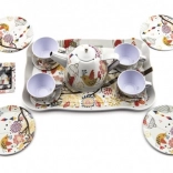 Fém teáskészlet gyerekeknek, 15 darabos