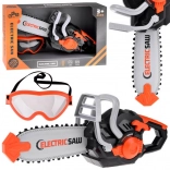 gyermek elektromos láncfűrész hanggal és mozgó lánccal + védőszemüveg