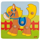 Goki fa bedugós puzzle – lovacska, 5 darab