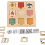 Fa oktató kirakó mintákkal 28 × 28 cm