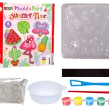 Gyermek DIY készlet flamingó, görögdinnye, gipsz mágnesekhez