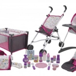 Nagy játékszett babakiegészítőkkel, 21 db