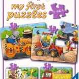 Első kirakós játék Állatok az építkezésen 4 az 1-ben