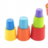 Műanyag, színes, 7 részes pohárpiramis