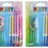 Party gyertya szám 6 és 4 db gyertya