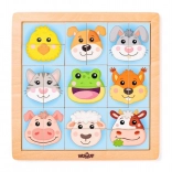 Színes arcok kirakó gazdasági állatokkal