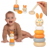 SMALL FOOT Montessori fa rakosgató torony, nyuszi