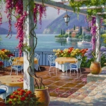 Wisteriával Borított Terasz Puzzle 500 darab