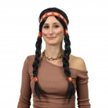 Ribana indián paróka fonott copfokkal felnőtteknek