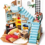 Rolife miniatűr házikó nappali – DIY készlet LED világítással